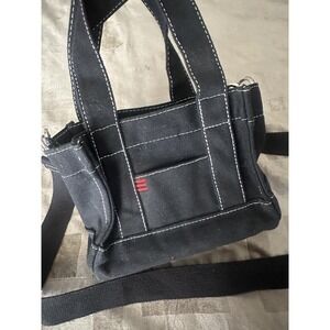 Urban Outfitters BDG Mini Canvas Tote Bag Black White Stitching Crossbody